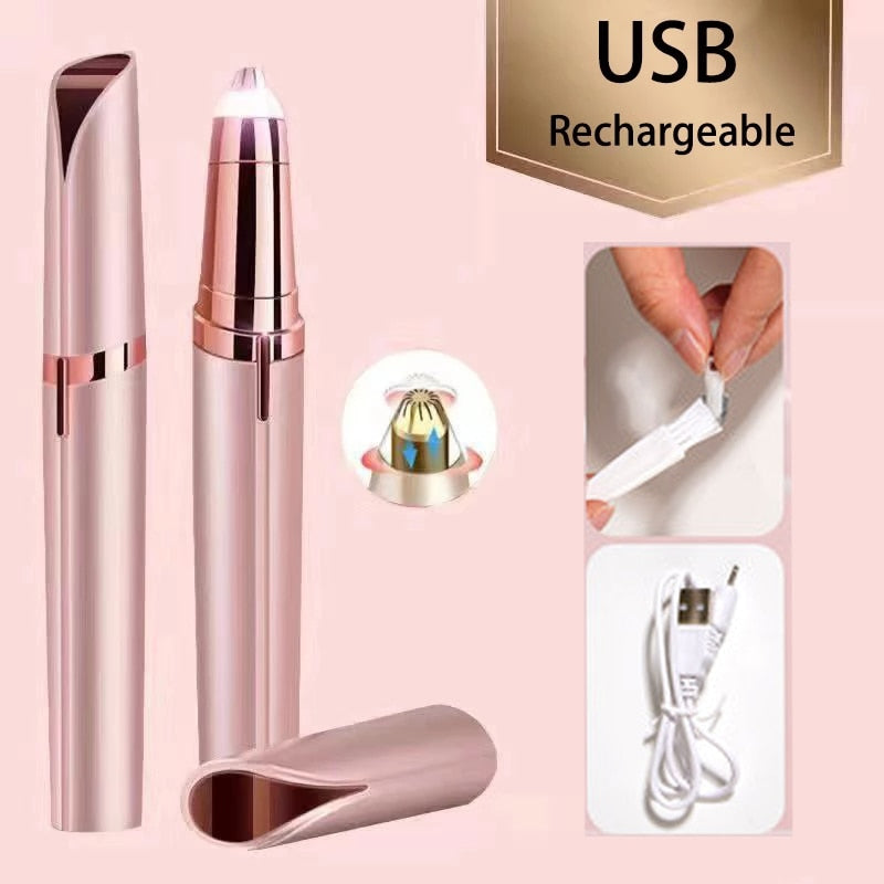 USB Rechargeable Eyebrow Trimmer Face Hair Remover